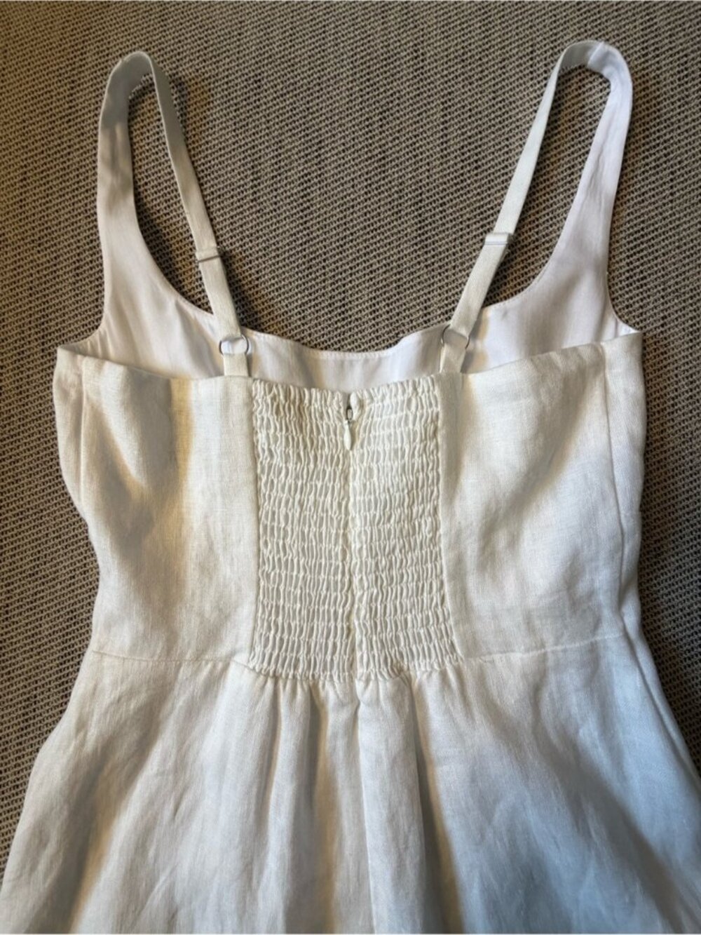 NEW Reformation Sabine Long Sleeveless Linen Dress Dunes White | US 6 UK 10 - Picture 15 of 16
